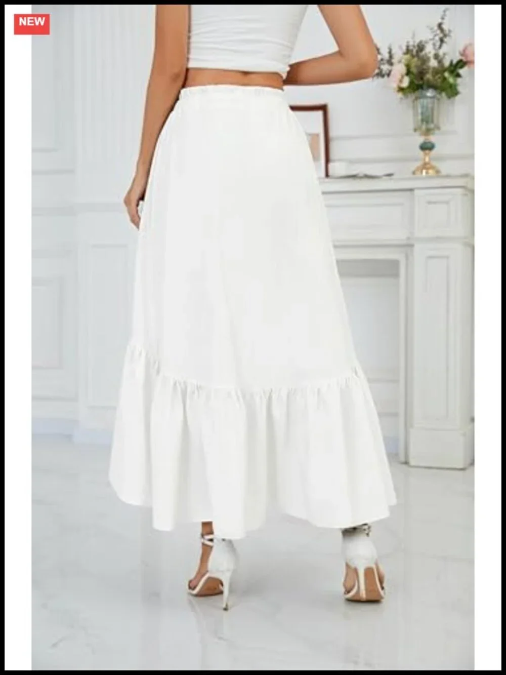 Women's Asymmetrical Wrap Maxi Skirt - Ruffle Slit High Low Boho Midi